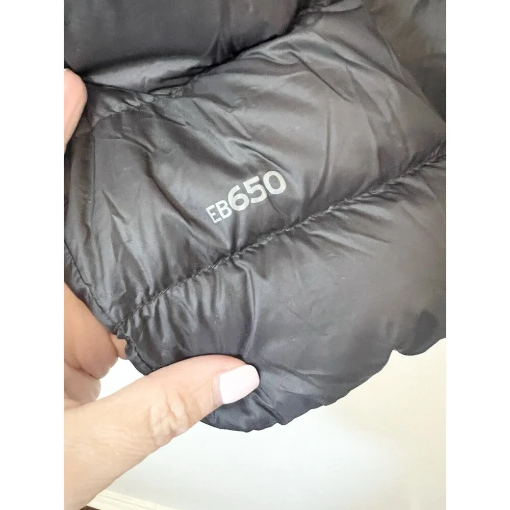 Eddie Bauer Down Puffer Jacket Microlight Size XS Black 650 Fill Packable Women